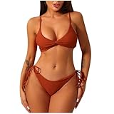 16 Year Old Girl Gifts Womens Bikini Swimsuit Sets 2025 Push up Bikini Top Tie Knot Thong 2 Piece Bathing Suit Sexy Cheeky High Cut Swimwear Traje De Baño Para Mujer