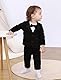 mintgreen Baby Anzug Junge Hochzeit, Kleinkind Gentleman Blazer Strampler Fliege Outfits, Schwarz, 6-9 Monate, 70