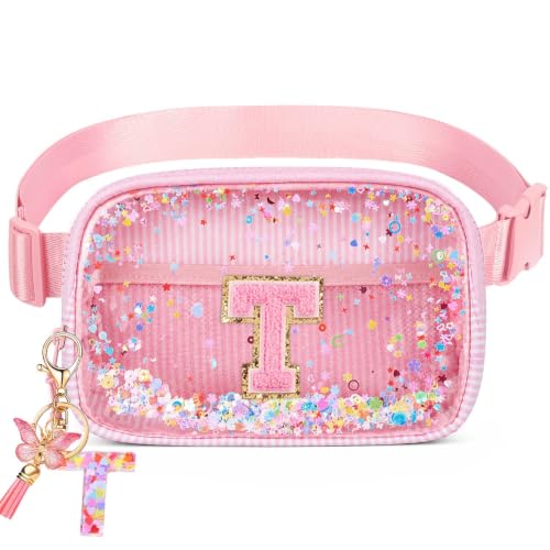Image of Initial Fanny Pack for Girls - Belt Bag for Teens Kid Teen Girl Kid Birthday Gift Pink T