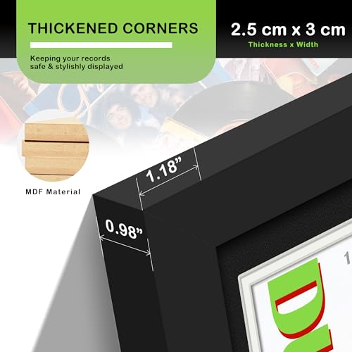 Image of DUENPY 15.1x30 Vinyl Frame For 12.5x12.5 Cover Black White Mat
