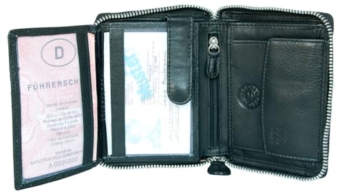 FLW Metal Zip Around (Zipper-around) RFID Genuine Leather Wallet with Pocket for Coins4