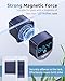 SEAOURA Aquarium Magnetic Cleaner with Thermometer, Fish Aquariums Mini Magnet Brush Only for Glass Tank,Tiny Magnets Clean Floating Cleaning ToolAlgae Scrapers(Blue)