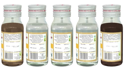 Image of BlueStar Food Flavour | Essence ASSORTED (20ml Pack of 10 bottles) (2 bottles each of Vanilla, Chocolate, Kewra, Pineapple and Rose)
