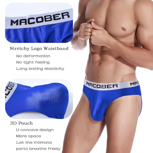 Mens Ice Silk Briefs Bulge Enhancing Pouch Underwear Wide Waist Smooth Tagless Underpants4