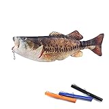 Qingsm Emulation Fish Shape Pencil Case,Creative Zip Fish Pen Pouch Alternative Change Purse Phone Bag