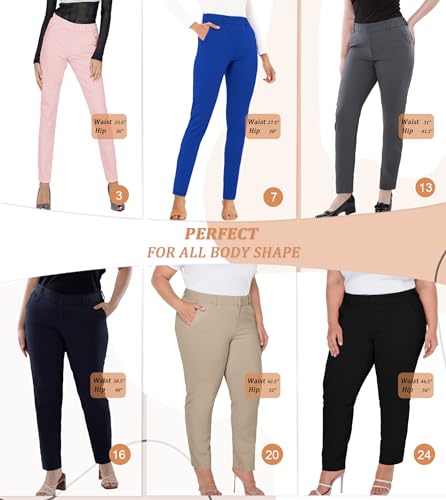 Image of Hybrid & Company Womens Premium Stretch All Day Comfort Flat Front Trousers Chino Pants PW31201T POWBLU 1