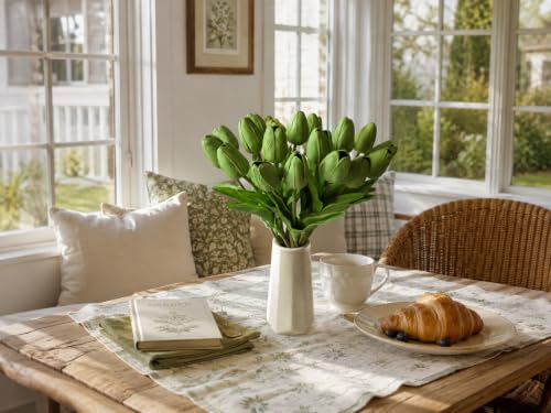 Image of Mandy's 20pcs Artificial Green Tulips