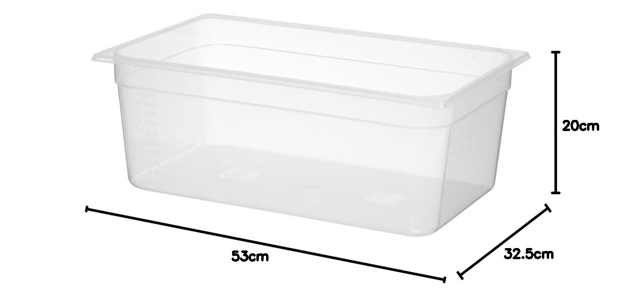 HENDI Contenitore Gastronorm GN 1/1, Profi Line, polipropilene traslucido, resistenza termica -40 °C a 80 °C, adatto a microonde, 24L, 530x325x(H) 200mm