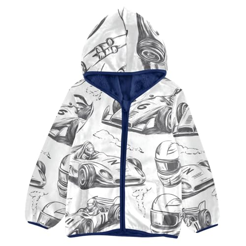 Car Girls Fleece Jacket Girls Fall Jacket Girls Zip Up Hoodie Girls Sherpa Jacket 2-10T