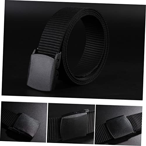 Mens Canvas Belt Lightweight Nylon Casual Belt Military Style Woven Men's Black Canvas2