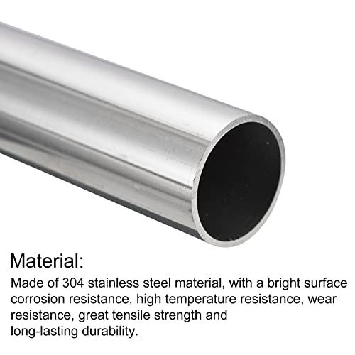 QUARKZMAN 304 Edelstahl Rohr 28mm Außendurchmesser, Runde Nahtlose Edelstahlrohr 1.5mm Wandstärke, Edelstahl Gerade Rundrohr 300mm Länge, Silber Metallrohr für Industrie Heim Gartendeko