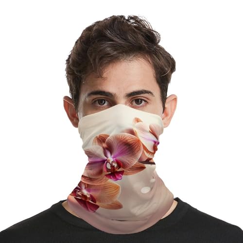 Orchid on Background Mascarilla para Cara para Clima Frío Cuello Pasamontañas Bandana Cortavientos para Hombre y Mujer Balaclava Elástica para Motocicleta Ciclismo Esquí Fiesta miniatura 4
