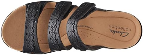 Clarks Collection Women's Laurieann Cove flats-sandals, Black Leather, 9 Medium US | Image 6