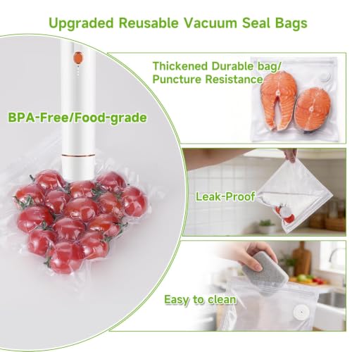 Image of Vixino Vacuum Sealer Bags for Food, 30 Reusable BPA-Free Vacuum Seal Bags