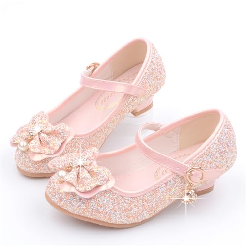 Girls Dress Shoes Mary Jane Sparkly Ballet Flats for Kids Butterfly Princess Shoes for Dress-Up Party 55552