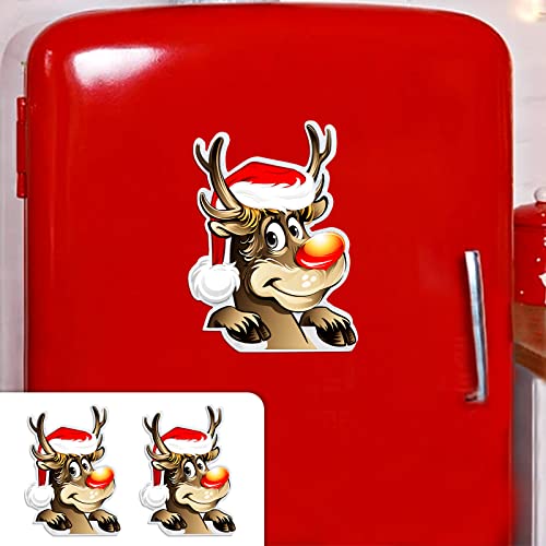 QSUM Lot de 2 autocollants de Noël à aimant puissant - Ruban réfléchissant pour décoration de voiture, garage, boîte aux lettres, réfrigérateur Cover
