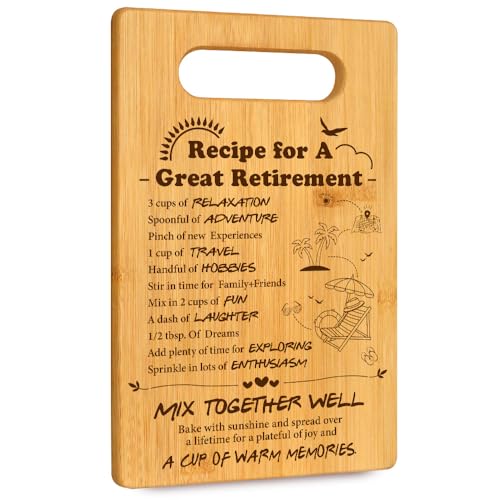 Happy Retirements bamboo Cutting Board Gifts for Teacher Leader b...
