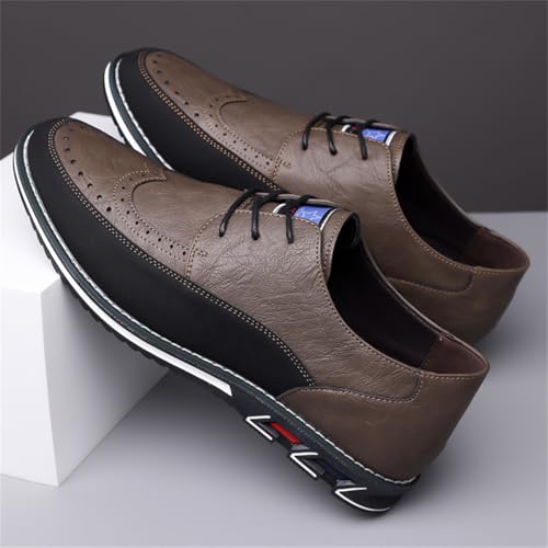Image of Men's Casual Dress Oxfords Shoes Business Formal Italy Prince Classic Oxford Lace Up Craft Mesh Sneakers