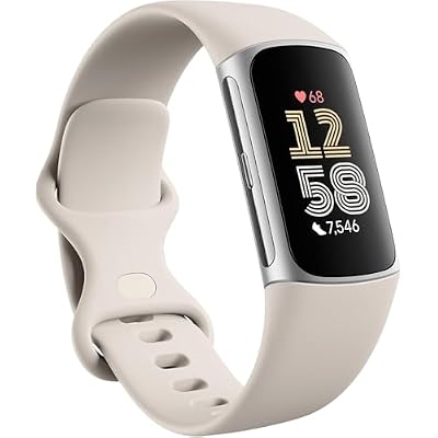 Fitbit Charge 6 Fitness & Activity Tracker with Heart Rate Monitoring, Google Maps & Wallet, Advanced Health Insights, Sleep & Activity Tracking, S & L Bands Included (Porcelain/Silver Aluminium)