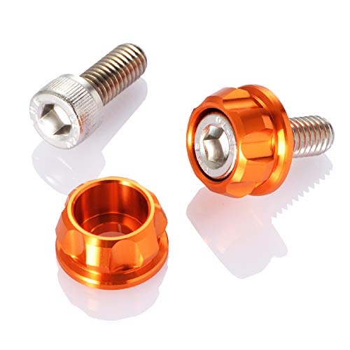 デイトナ PREMIUM ZONE (プレミアムゾーン) バイク用 ナンバープレート ボルト M6×15mm オレンジ 2個入り ホルダーセット 91951