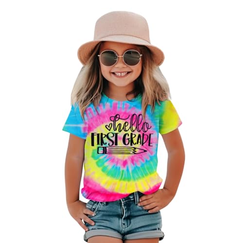 Image of MODNTOGA Kid Girl Boy First Day of School Shirt Back to School T-Shirt Hello Kindergarten 1st 2nd 3rd Grade Graphic Tee Tops