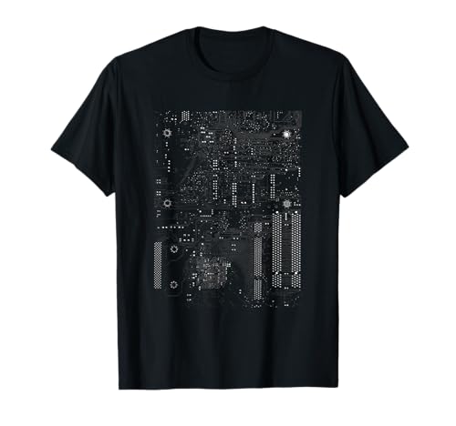 Motherboard Microchip Circuit Black IT Computer Background Camiseta