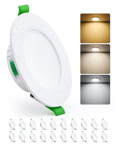 HOMEOW 20er Set LED Einbaustrahler 230V 68mm – 80mm Lochmaß, 5W LED Spots 230V Warmweiß Neutralweiß Kaltweiß, Einbauleuchten Deckenspots Einbau Ultra Flach IP44 für Bad HOMEOW 20er Set LED Einbaustrahler 230V 68mm – 80mm Lochmaß, 5W LED Spots 230V Warmweiß Neutralweiß Kaltweiß, Einbauleuchten Deckenspots Einbau Ultra Flach IP44 für Bad
