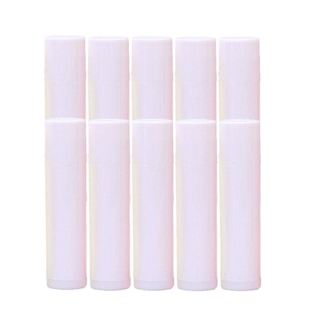 10x 5g empty lipstick tubes refillable lip gloss balm bottles vials white