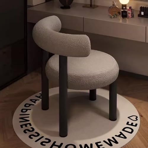 YVYKFZD Juego de Sillas de Comedor Redondas, Sillas de Cocina con Patas de Metal, Asiento Acolchado Silla Comedor, Silla de Salón tocador para Dormitorio, Oficina(Gray+Black)