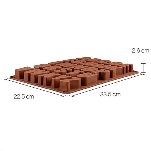 Moule En Silicone Lettres Anglaises 26 Pièces – Moule Chocolat, Savon, Bougie & Fondant Mignon 34x22.5x2.5cm