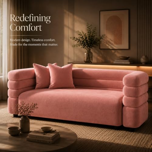 Image of Modern Designer Furniture Collection | Premium Upholstered Lounge Seating with Sculptural Contemporary Design | High-Density Foam Cushions & Solid Wood Frame | Minimalist Home & Living (Rose Gold)