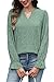 RUMIA Women Eyelet Long Sleeve Tops Shirts Dressy Hollow Out Crochet Lace Embroidered Blouses 2025 Fashion Teal Green XS