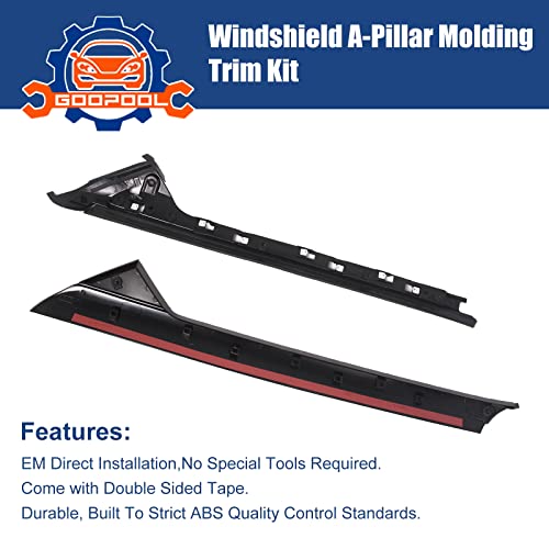 Windshield A-Pillar Molding Trim Kit Left Driver Side Compatible With 2011-2019 Ford Explorer Replaces: 926-450, Bb5Z7803137Aa, Bb5Z7803145Aa #TOP2