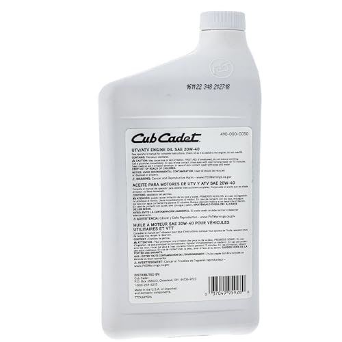 Aceite para motor SAE 20W-40 Cub Cadet 1 cuarto miniatura 4
