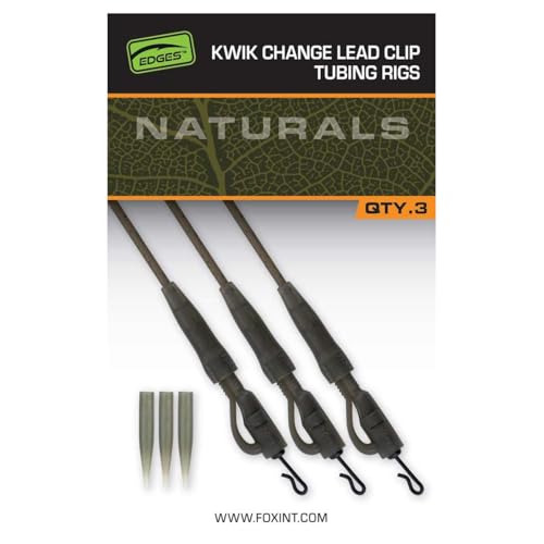 Fox Edges Naturals Kwik Change Lead Clip Tubing Setup accesorio de carpa