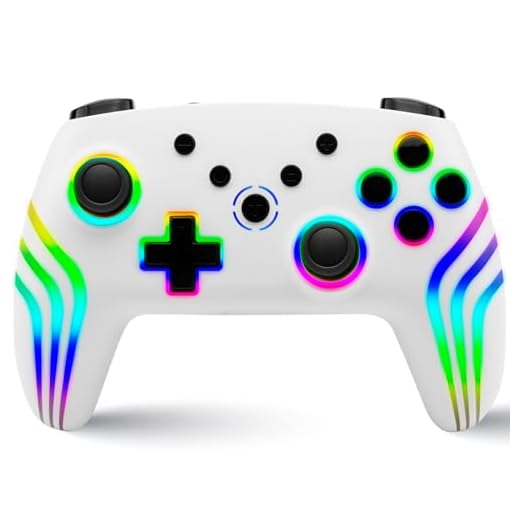 NITHO NEXUS Wireless Controller Kompatibel mit Switch/Switch 2/Lite/OLED/PC/Android, Gamepad mit 6 Achsen Gyroskop, RGB LED, Hall Effekt Trigger, Turbo, Vibration, Ergonomisch Joystick -Weiß