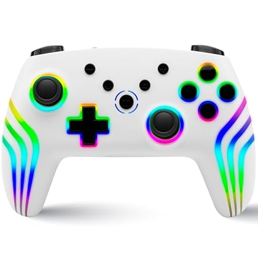 NITHO NEXUS Mando inalámbrico compatible con Switch/Switch 2/PC/Android/iOS, Gamepad con Giroscopio de 6 Ejes, luz LED RGB, Vibración Dual, Turbo, Joystick con Diseño Ergonómico - Blanco | Ya disponible en tu tienda friki favorita! En mundofriki.es!