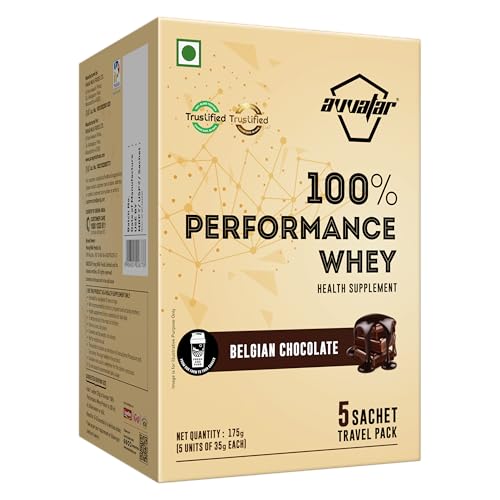 Image of avvatar PERFORMANCE WHEY PROTEIN | (5x35g) Travel Pack | Belgian Chocolate Flavour | 25g Protein