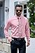 Barry.Wang Solid Colors Mens Dress Shirt and Tie Set Formal Business Wedding Shirts Long Sleeve Button Down Casual 6PCS Blush Pink