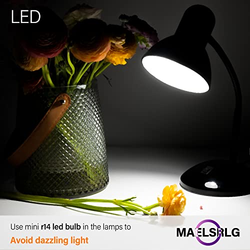 R14 Led Bulb, Mini Reflector Floodlight Light Bulbs, 40W Equivalent, 5000K Daylight, Flicker-Free, 3W 300 Lumens, Non-Dimmable, E26 Base, Pack Of 6 - Curio Cabinet Light Bulb, Short Light Bulbs #TOP2