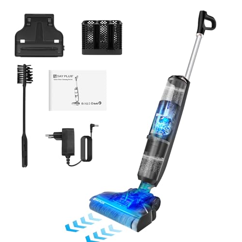 EFAN Aspirateur eau et poussière 2 en 1 sans fil avec auto-nettoyage, affichage LED, brosse de sol, aspirateur léger, sans fil pour sols durs, poils d'animaux, restes de nourriture