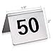 New Star Foodservice 27631 Stainless Steel Tent Style Table Number Card, 26-50, 1.5
