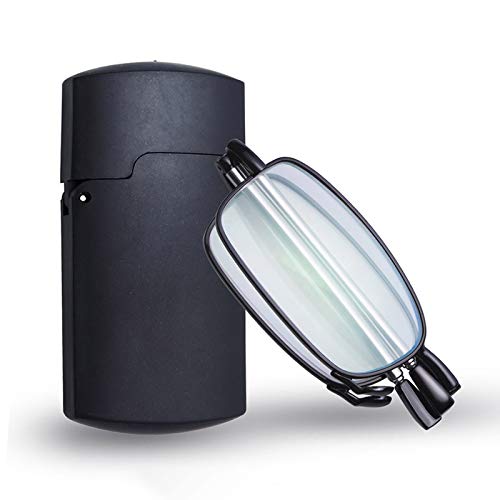 YYQ SHOP Pliant Lunettes De Lecture Étui À Lunettes avec Couvercle Rabattable, Portable Lecteurs pour Hommes avec Bras Télescopiques Cover
