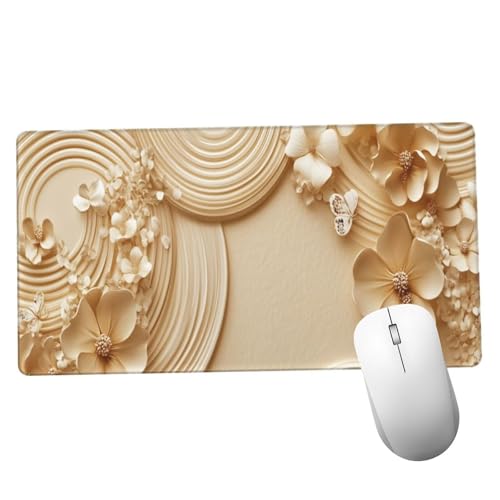Amarillo Alfombrilla Ratón 1400x600x3mm Alfombrilla Raton XXL con Base de Goma Antideslizante, Accesorios Gaming Flor, Ordenador Gamer Regalos, Mouse Pad Gaming Mejora La Precisión Y La Velocida Y700