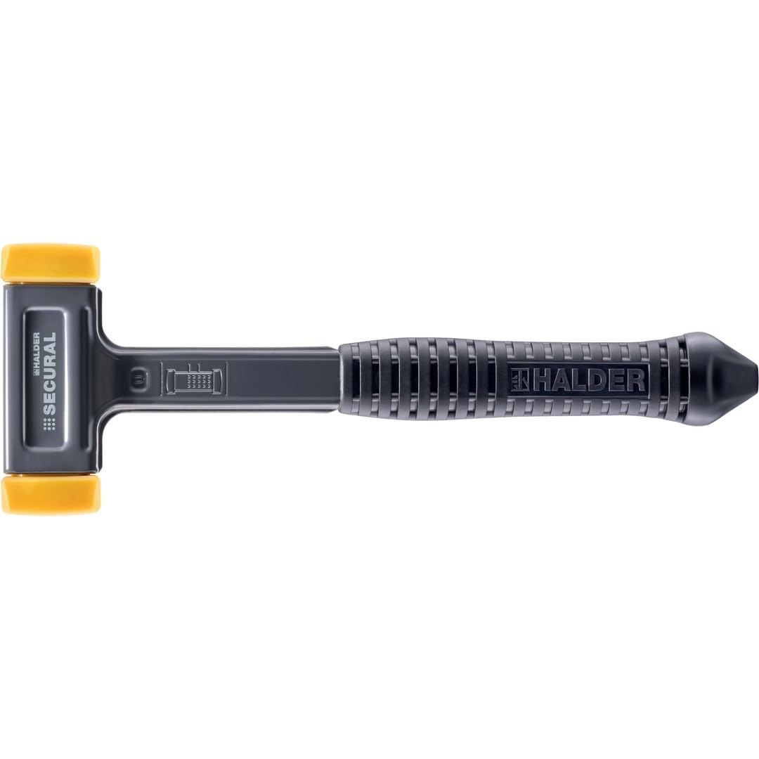 Maillet SECURAL plus, Tête et manche incassables fabriqués dans une seule et même pièce d’acier, embouts rectangulaires, avec extrémité de la poignée spéciale | l=30 mm/b=40 mm | 3380.140