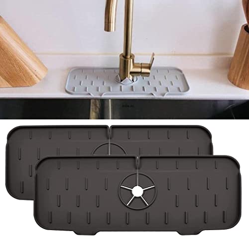 3 Stück Silikon-Waschbecken-Wasserhahn-Pads, Küchenspüle, Spritzschutz, Badezimmer-Wasserhahn-Abfluss-Pads, Waschbecken-Abfluss-Pads, tropf- und spritzwassergeschützte Arbeitsplattenschutz-Gummi-Trock Cover