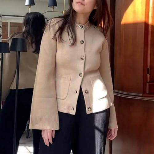 Women's Knit Cardigan Sweaters Casual Long Sleeve Open Front Button Down Lightweight Shrug Sweater Tops4