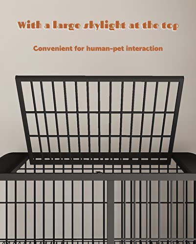 Cage de jeu pour chat avec bac à litière et coffre maison de rangement - 6