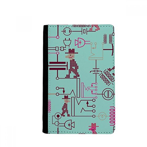 DIYthinker Circuit Diagram Socket Plug Pattern Passport Holder Notecase Burse Wallet Cover Card Purse