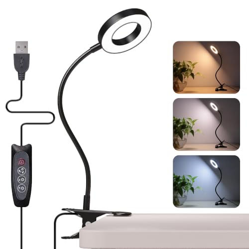 Foneso Desk Lamp Clip on Light, 48 LED USB Lamp...
